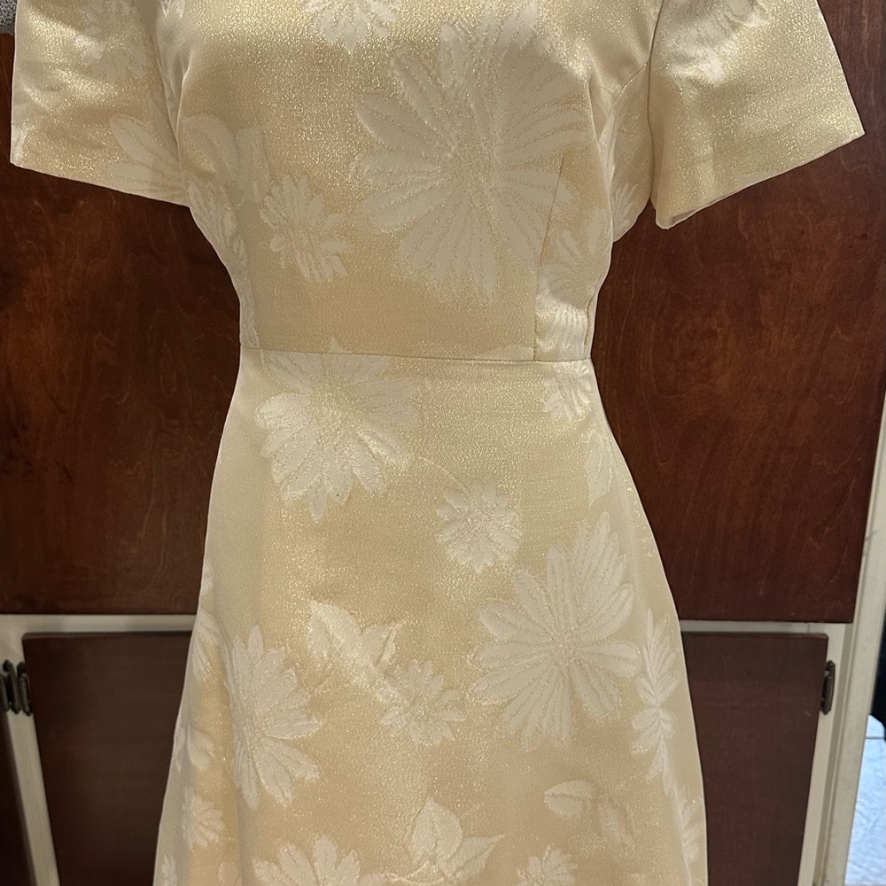 Elegant Cream Floral Dress